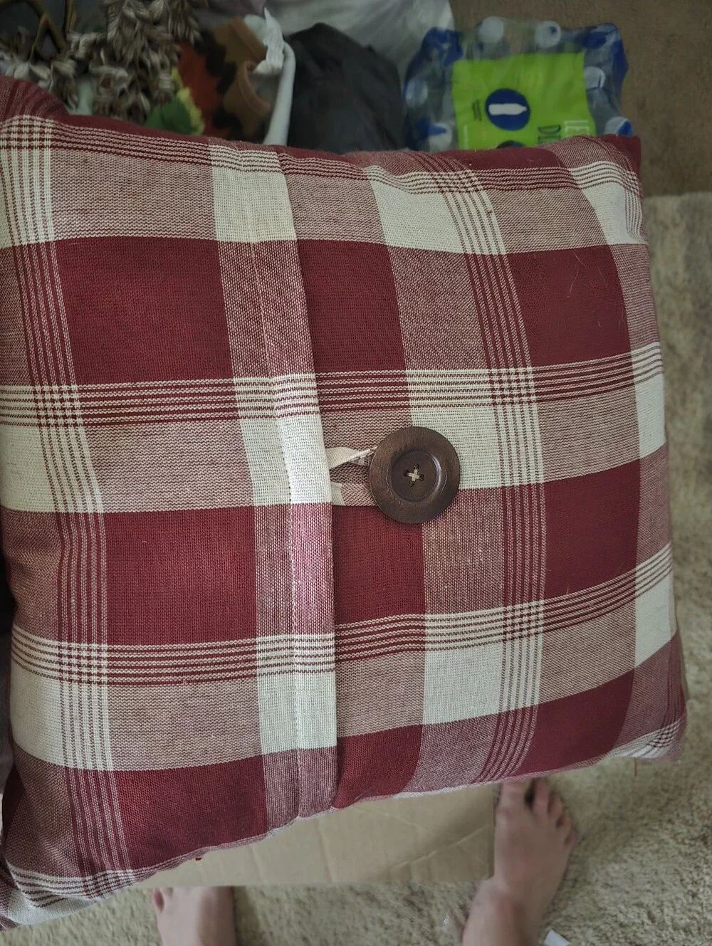 Burgandy And Beige Decorative Pillows